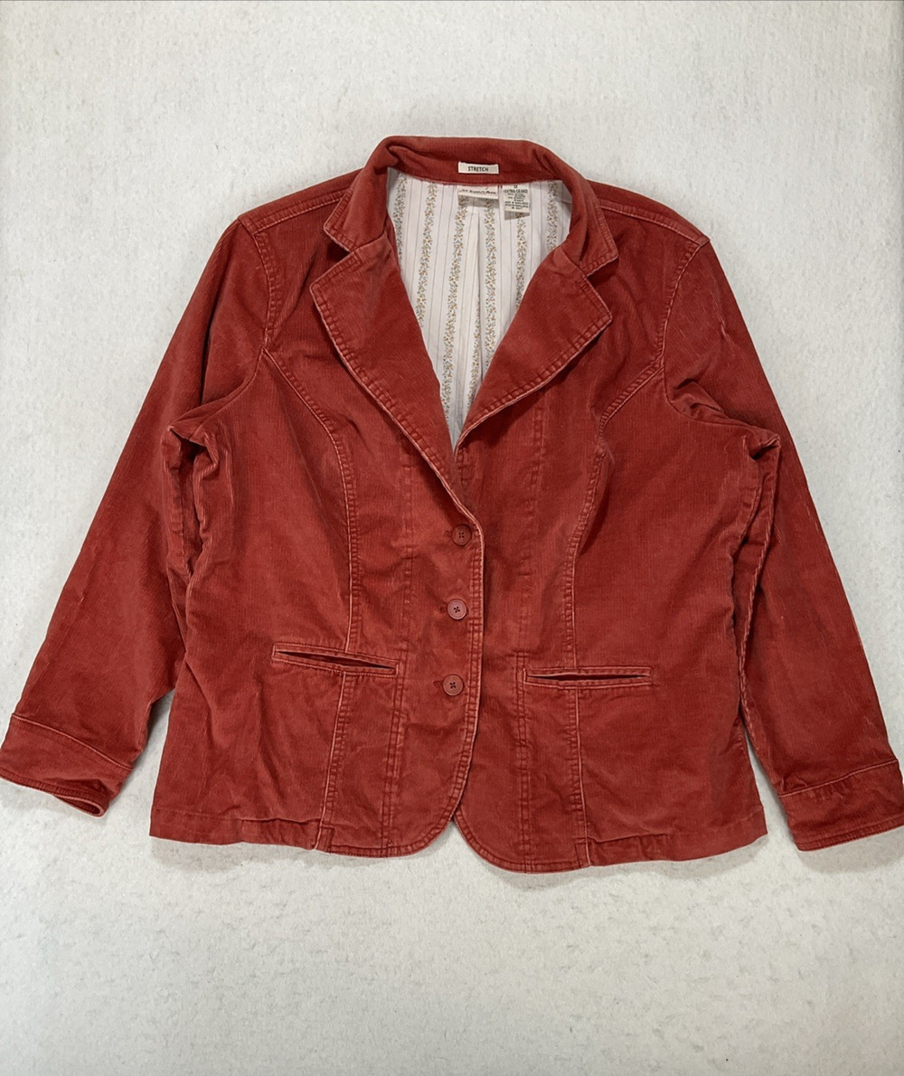 St. John's Bay Corduroy Jacket Blazer Women’s 1X Pockets Cotton Stretch Academia